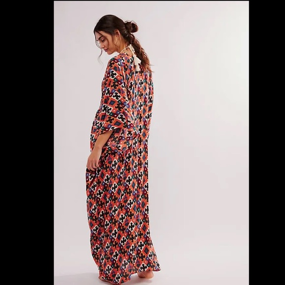 NWT FREE PEOPLE GROOVY BABY MAXI KAFTAN DRESS - Picture 2 of 4